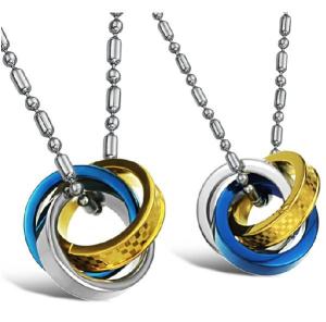 China New Fashion Tagor Jewelry 316L Stainless Steel couple Pendant Necklace TYGN297 factory