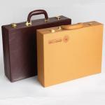Folding Leather Wooden Wine Box Luxury Unfinished 34.5X17X9Cm Size