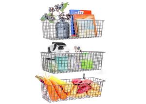 China 500mm Length 300mm Width Wall Mounted Wire Storage Baskets For Kitchen factory