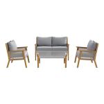 Y Mail Packing Rattan Weave Outdoor Sofa Set with Solid Wooden Frame and PE