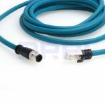 M12 4pin D-Code Male to RJ45 Ethernet Connector CAT5 Shielded Cable