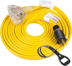 China Generator PVC Power Cord , 25Ft Generator Power Extension Cord 50 Amps factory