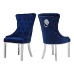Modern 0.2CBM SS Dining Chairs Home Furniture Velvet Fabric Dining Chairs