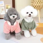 Dog Fleece Patchwork Top Pet Clothing Small Dog Autumn And Winter Cute Cotton