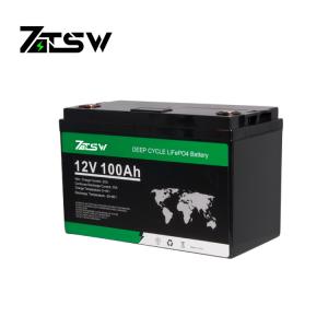China 12v Inverter li-ion 100ah 1280Wh Lifepo4 Solar Car Lithium Battery Black factory