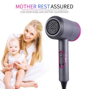 China Black Radiation Free 2000W 360 Degree Nozzle Ionic Hair Dryer Home Use factory