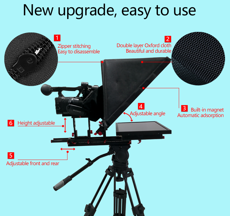 21inch Teleprompter Vidrio for Broadcast News On-Camera Type Supported System Windows 7
