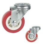 OEM 1.5 Inch Red Wheels Light Duty Rigid Plate PVC Casters For Small Trolleys