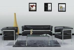 China Modern PU leather China reception office lounge sofa factory