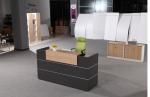 Black Wood Office Reception Table , Modern Reception Furniture Customized