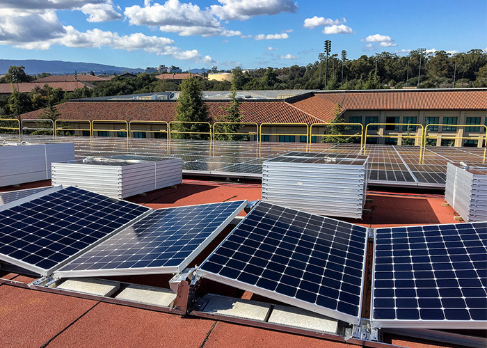 Sus304 Mounting Solar Flat Roof Racking BIPV 25 Degree Adjustable Panel