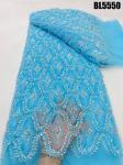 Latest fashionable aso ebi beaded lace wedding dress with shiny beaded Europe