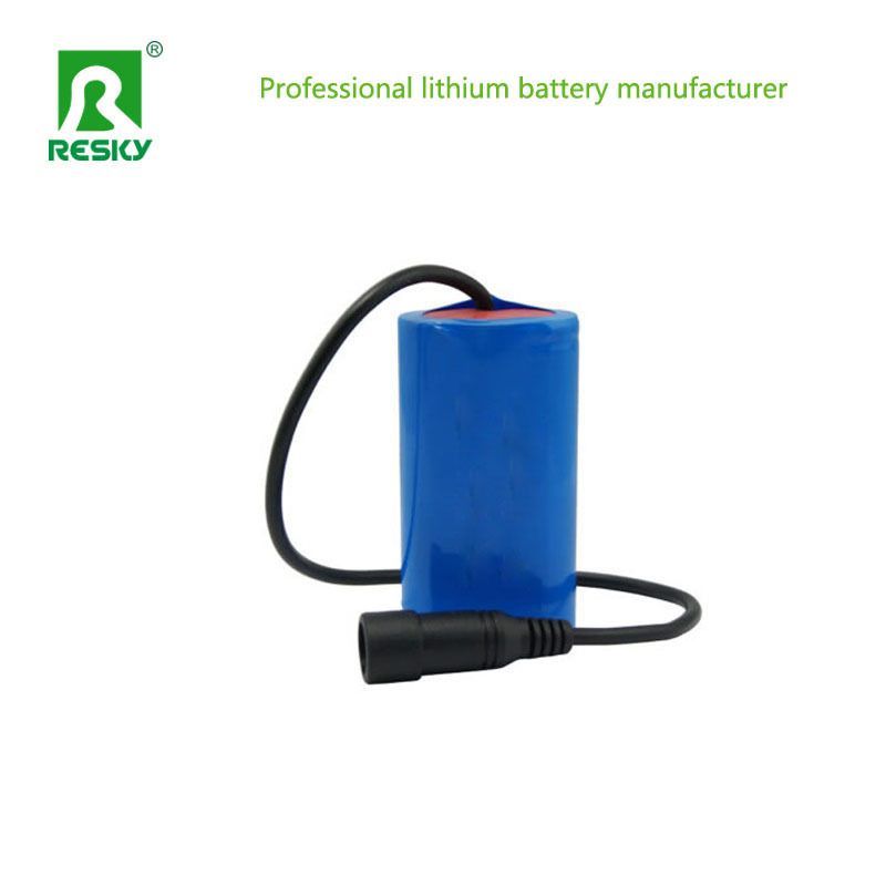 16W Li-ion Battery Pack 18650 7.4V 2s1p 2200mAh Rechargeable Lithium Batteries