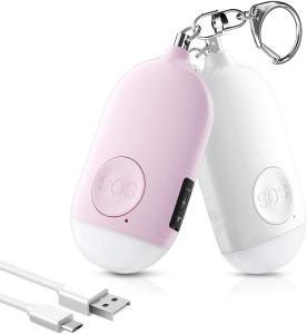 China 130mAh 3.2 Ounces Personal Security Keychain Alarm With Flashlight USB Charging 72*38*18mm factory