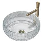 Transparent Clear Crystal Glass Vessel Sinks Bathroom Vanity Wash Sink Above