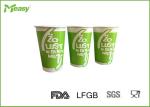 Bright Green Cold Paper Cups , Logo custom printed paper cups take away