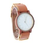 Complete Calendar Minimalist Leather Watch Red Sandalwood Watch Private Label