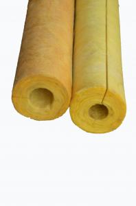 China Rigid Glass Wool Pipe Insulation 64 Kg/m3 , High Temperature Pipe Insulation factory