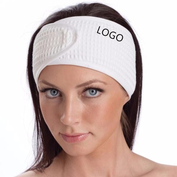 Custom high quality beauty salon headband cotton waffle weave spa makeup