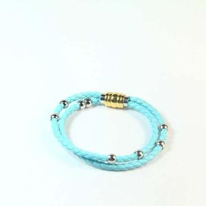 China Europ American Fashion Trendy Stainless Steel Geniune PU Leather Bracelet Bangle LBL284 factory
