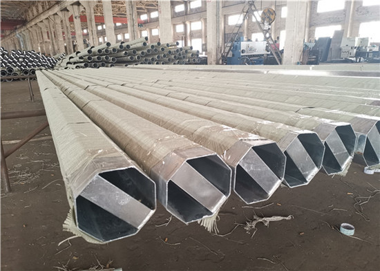 12m 500 Dan Hot Dip Galvanized Steel Electric Pole Q345 / Q235 Material
