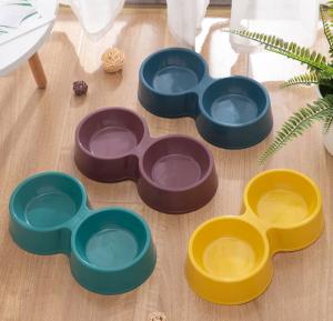 China Plastic Dog Bowl Set Detachable Double Dish For Pet Food Water Feeder factory