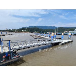 China UV Resistant Marine Aluminum Gangways WPC Decking Floating Dock Ramp on sale