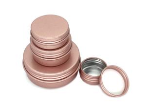 China Matte pink Emboss Printing Hair Wax Cosmetic Cream Tin Container Metal Aluminum Tin Jewelry Earring Can factory