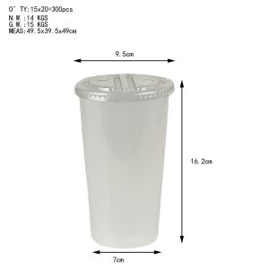 Custom Split Double Milk Tea Cup Take Away Plastic Cup with Lid