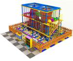 Wood High Ropes Course Equipment Multiple Obstacle Course Two Level