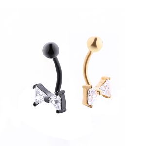 China Internally Thread Prong Set CZ Belly Button Ring Dangle Body Piercing Jewelry Titanium on sale