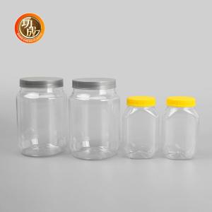 China Large Transparent Plastic Jam Bottle Candy Plastic Screw Top Containers factory