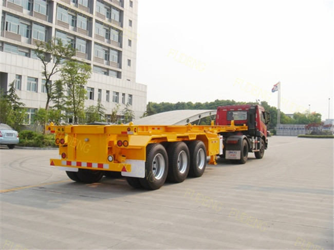 FUWA / BPW Axle Chassis Container Trailer 20ft 40ft Dimension 35 Tons Load
