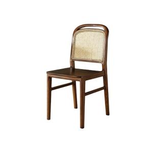 China Living Room Furniture Finish Nitrolacquer Solid Wood Dining Chair for Rattan Leisure Design factory