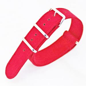 China Solid Color Nato Canvas Watch Strap Bright red With Buckle factory
