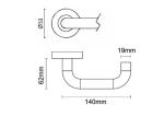 Satin Stainless Steel Door Handle With 53 * 6.5mm Rose Design Fire Tested