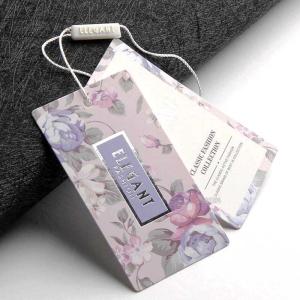 China IEC 2000pcs Personalized Hang Tags Silver Foil Organic Cotton 5m Reading factory