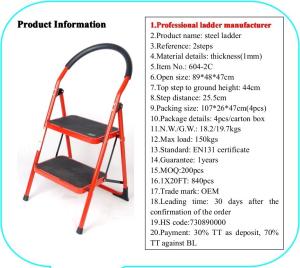 China EN131 Retractable 89cm Steel Step Ladder factory