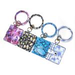 Purple 60g Bangle Leather Wristlet Keychain CE Certification With Wallet