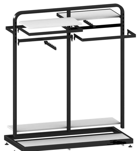 Metal / Wood Customized Color Display Rack Stand Garment Showrooms 600*500