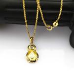 18k Yellow Gold Plated Silver Jewelry Yellow Citrine Cubic Zircon Pendant