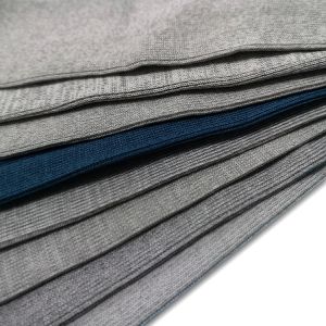 Grey Color Elasticity ESD Anti Static Rib Knitted Cuff Fabric For Cleanroom Work