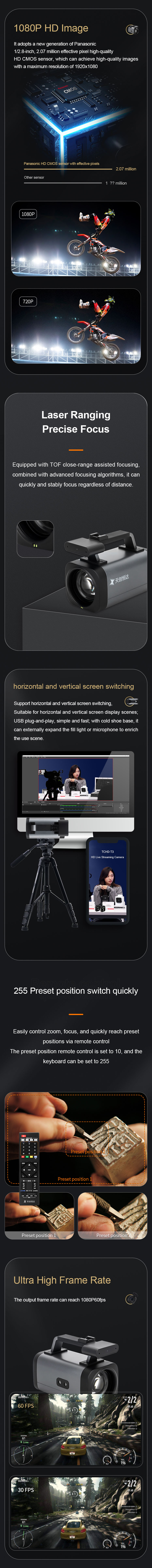 1080I60/50/59.94 HDMI Video Streaming Camera with 12x Zoom for Amazon Tiktok Live Show