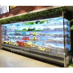 Refrigerated Multideck Cabinets 3m Open Fruit Display Fridge With Night Blind