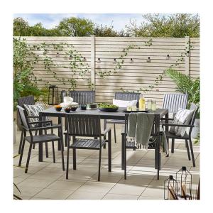 China Villa Patio Dining Set AJUNION 8 Seat Outdoor Table and Chairs with Aluminum Frame factory