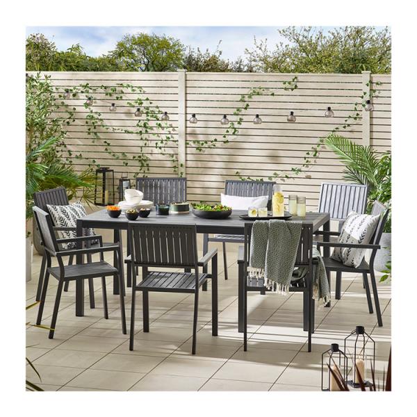 Villa Patio Dining Set AJUNION 8 Seat Outdoor Table and Chairs with Aluminum