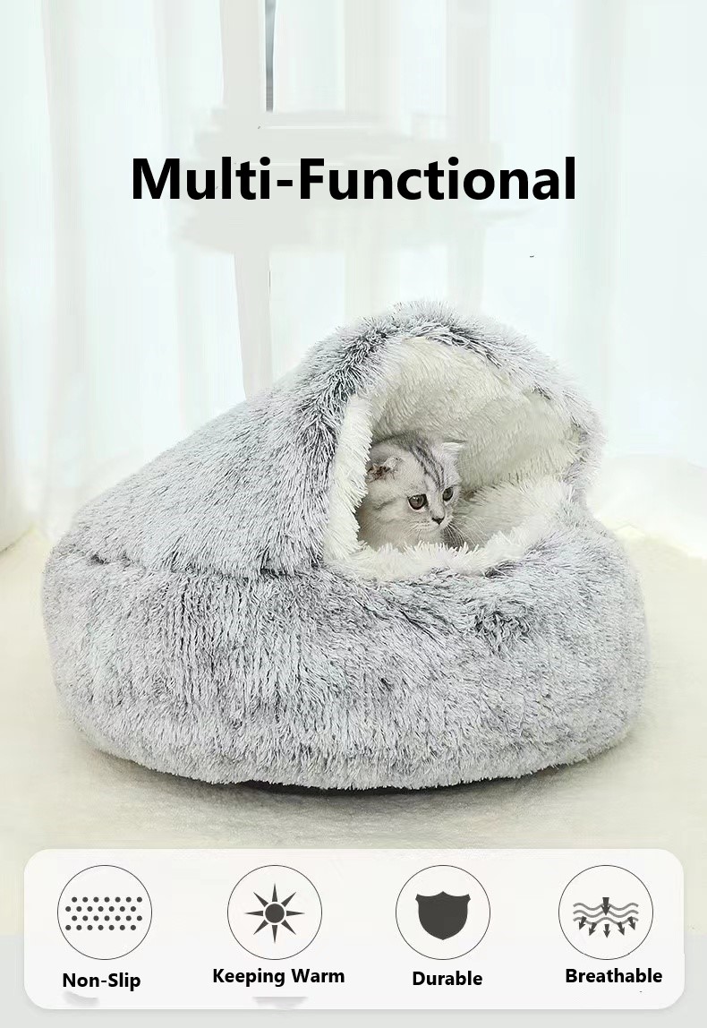 Eco Friendly Soft Long Plush Pet Sleep Bed Felt Sponge For Large Small Kittens