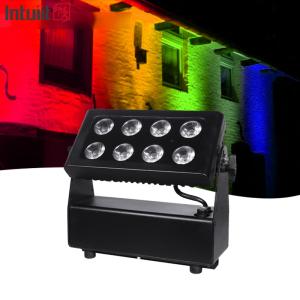 China 8X15W RGBW 4-in-1 LED Waterproof Floodlight DMX Control Flat Spotlight Background Wall Wash Light Stage Light factory