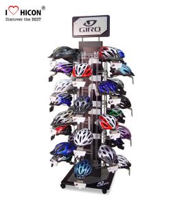 China Attract Shoppers Flooring Display Stands Helmet Display Rack Custom Motorcycle Helmet Stand Metal factory