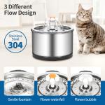 Pet Water Fountain 2.5L Volume Stainless Steel Material No Time Setting Nozzles